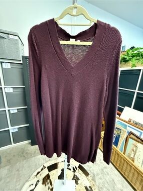 GAP Women's V-Neck Long Sleeve Sweater Waffle Knit